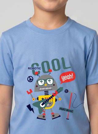 Boys Cool Robot Blue T-Shirt