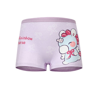 Babyqlo Unicorn Printed Cotton Underpant Pack of 4 For Girls- Multicolor