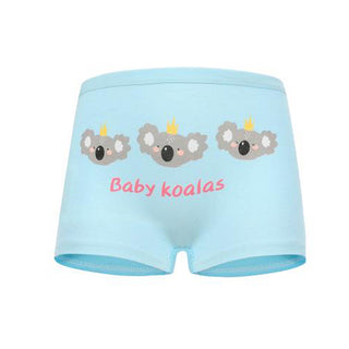 Babyqlo Cute Koala Printed Cotton Underpant Pack of 4 For Girls- Blue