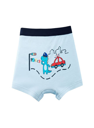 Boys Cotton Dino Print Boxer Shorts Pack of 4