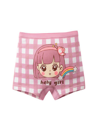 Girls Cotton Cute Girl Print Pack of 4