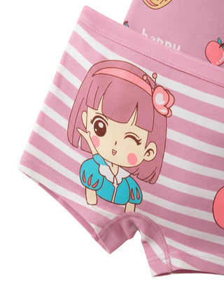 Girls Cotton Cute Girl Print Pack of 4