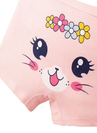 Girls Cotton Bunny Face Print Pack of 4