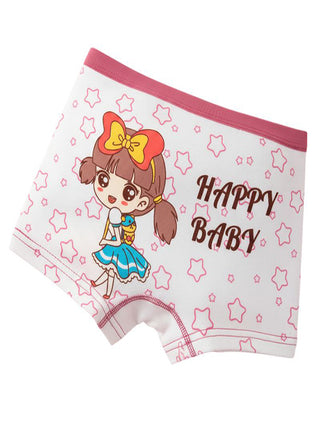 Girls Cotton Happy Girl Print Pack of 4