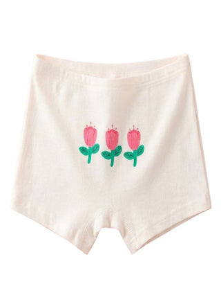 Girls Cotton Strawberry Floral Print Brief Pack of 4