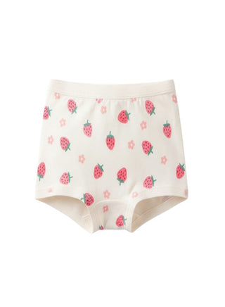 Girls Cotton Strawberry Floral Print Brief Pack of 4