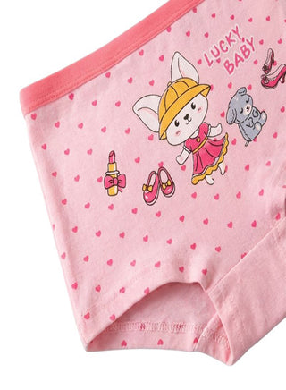 Girls Cotton Cute Bunny Print Pack of 4