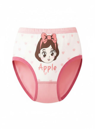 Girls Cotton Apple Girl Print Pack of 4