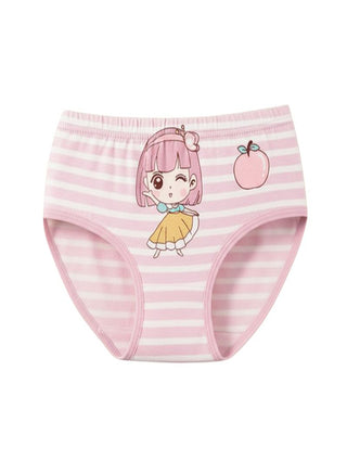 Girls Cotton Lovely Girl Print Pack of 4