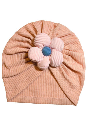 Elegant Peach Baby Bib and Hat Set