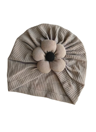 Floral Grey Baby Bib and Hat Set