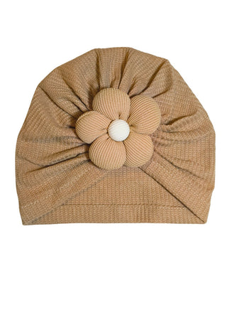 Baby Girl Lace Bib with Brown Cap