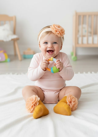 Floral Baby Socks with Headband Set