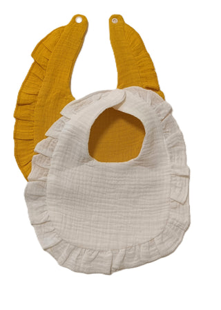 Ruffle Baby Bibs Muslin Set of 2