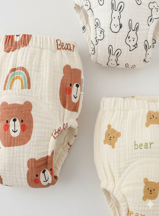Muslin Bear Bunny Potty Training Pants Set of 3