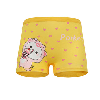 Babyqlo Porket Printed Cotton Underpant Pack of 4 For Girls- Multicolor