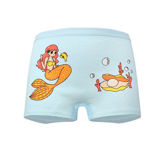 Babyqlo Cute Mermaid Printed Cotton Underpant Pack of 4 For Girls- Multicolor