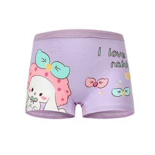 Babyqlo I Love Rabbits Printed Cotton Underpant Pack of 4 For Girls- Multicolor