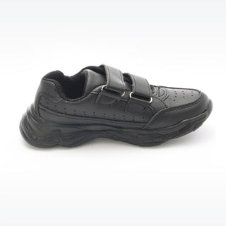 babyqlo School Shoes With Hook And Loop Closure - Black