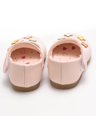 Applique Feature Loop Party Ballerinas for Girls - Pink