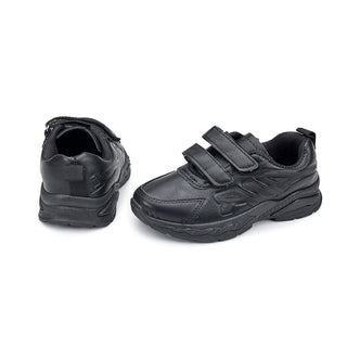 Comfortable Black School Sneakers with Adjustable Velcro Straps for Kids