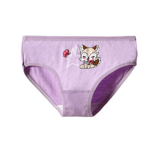 Babyqlo Cute Squirrel Printed Cotton Underpant Pack of 4 For Girls- Multicolor
