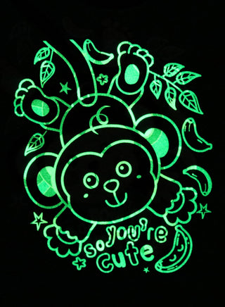 Glow Monkey Print Boys Cotton Night Suit