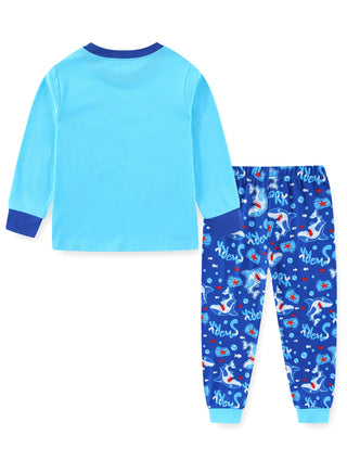 Glow Shark Attack Boys Cotton Pajama Set