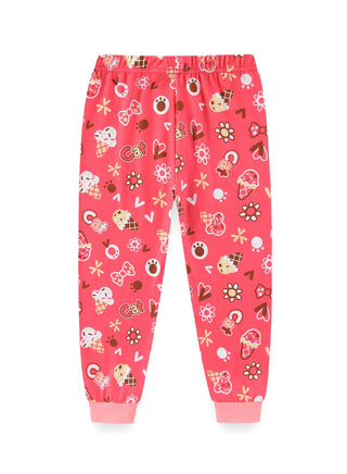 Glow Cute Cat Girls Cotton Nightwear Pajama Set
