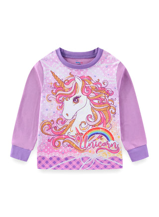 Glow Rainbow Unicorn Girls Cotton Pajama Night Set