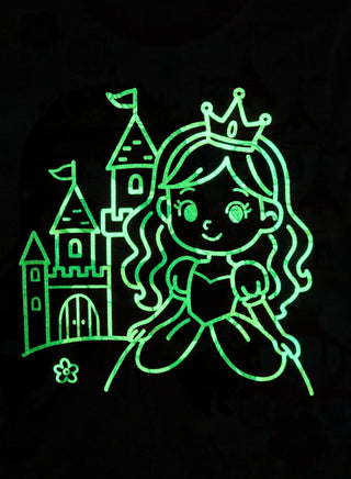 Glow Princess Castle Girls Cotton Pajama Night Set