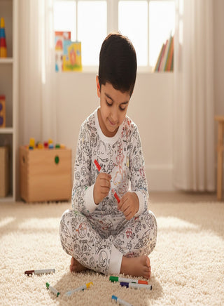 Color Your Own Creative Pajama Set for Boys