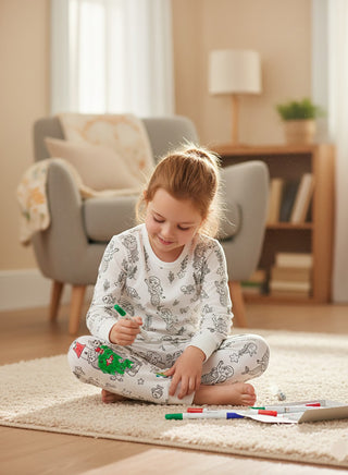 Girls Color Your Own Cotton Pajama Set