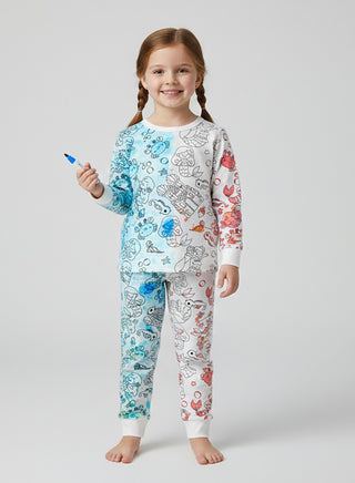 Fun Color Your Own Nightwear Pajama Set Girls