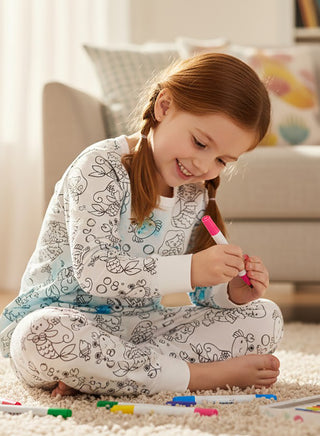 Fun Color Your Own Nightwear Pajama Set Girls