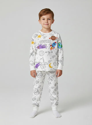 Boys Color Your Own Fun Cotton Pajamas