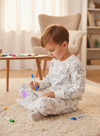 Boys Color Your Own Fun Cotton Pajamas
