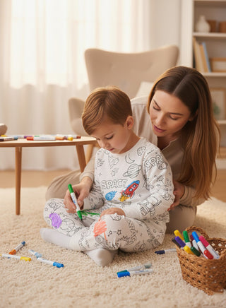 Boys Color Your Own Fun Cotton Pajamas