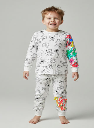 Fun Color Your Own Nightwear Pajama Set Boys