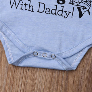 Baby Going fishing with Daddy Cute Quote Printed Romper For Little Boys