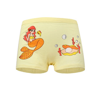 Babyqlo Cute Mermaid Printed Cotton Underpant Pack of 4 For Girls- Multicolor