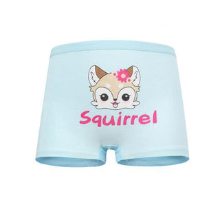 Babyqlo Squirrel Printed Cotton Underpant Pack of 4 For Girls- Multicolor