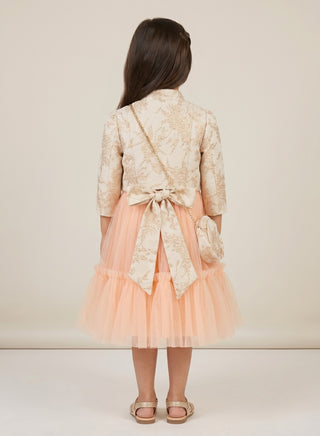 Blush Tulle Princess Gown with Jacket and Bag
