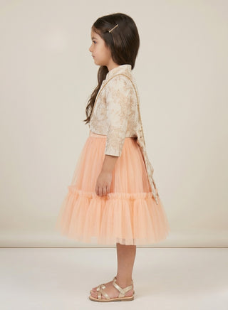 Blush Tulle Princess Gown with Jacket and Bag