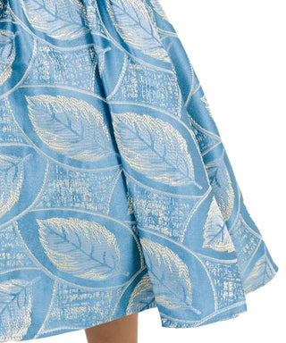 Blue Leafy Charm Girls Party Dress