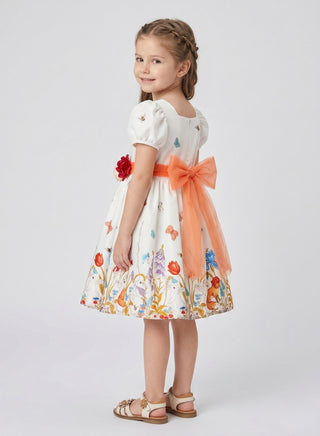 Elegant Floral Waist Party Gowns for Girls