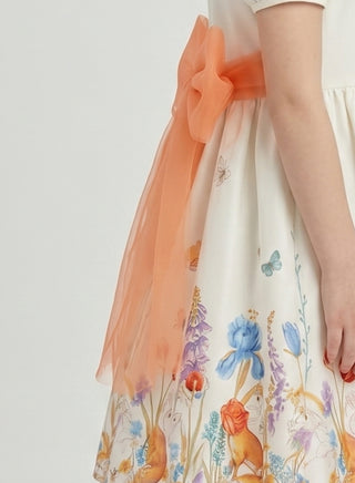 Elegant Floral Waist Party Gowns for Girls