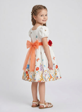 Elegant Floral Waist Party Gowns for Girls