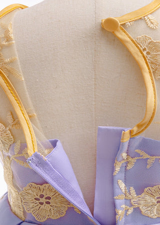 Girls Lavender Embroidered Tulle Party Dress