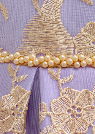 Girls Lavender Embroidered Tulle Party Dress